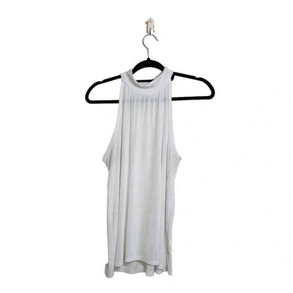 Maurices 24/7 White Halter Neck Crinkle Tank Top Medium Women’s - Picture 1 of 12